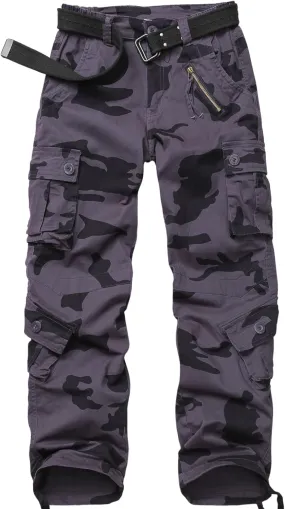 Alfiudad Womens Cargo Pants with Pockets, Women's Casual Military Army Hiking Combat Tactical Work Pants Trousers