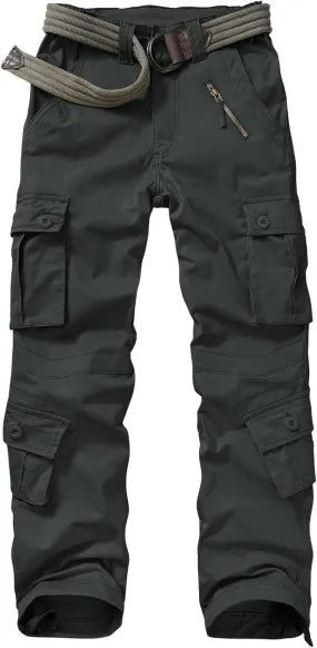 Alfiudad Womens Cargo Pants with Pockets, Women's Casual Military Army Hiking Combat Tactical Work Pants Trousers