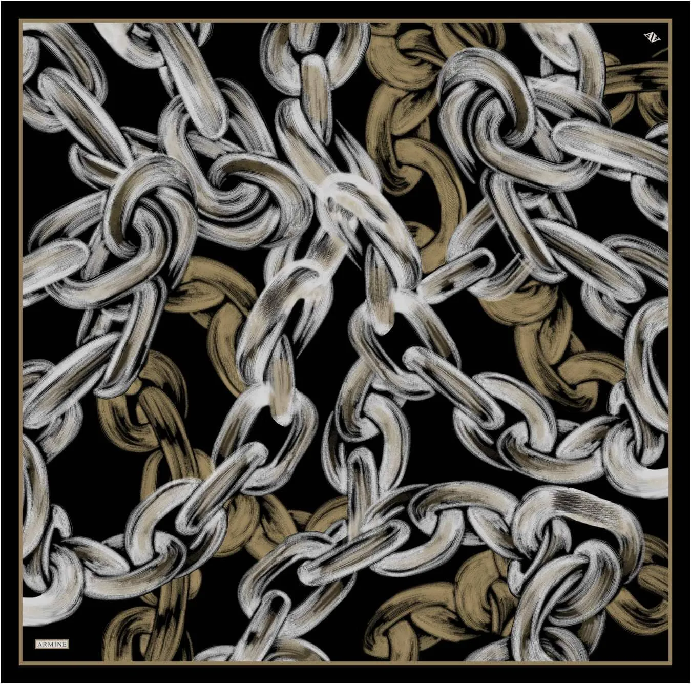 Armine Chain Mirage Silk Scarf #1