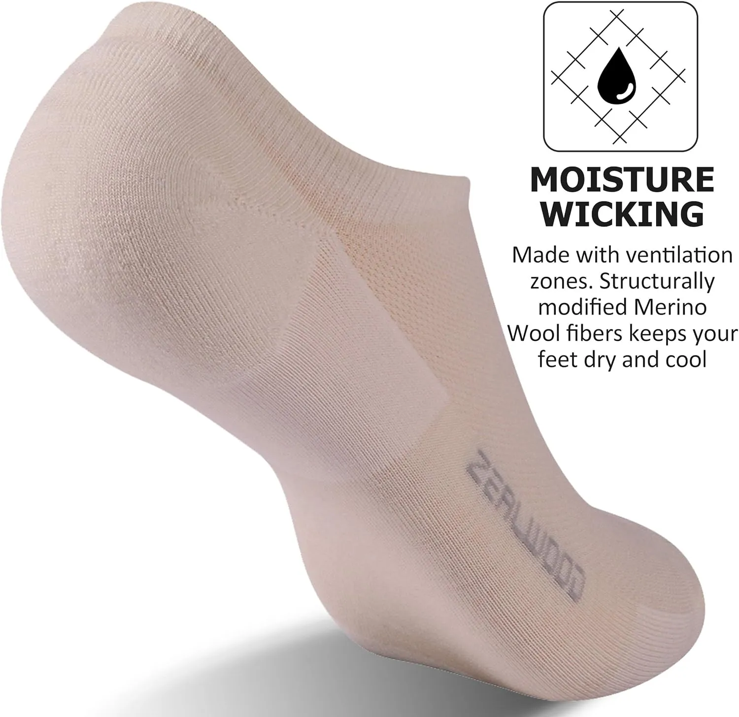 Athletic Running Socks, ZEALWOOD Unisex Merino Wool Anti-blister Cushion Hiking Socks,1/3 Pairs