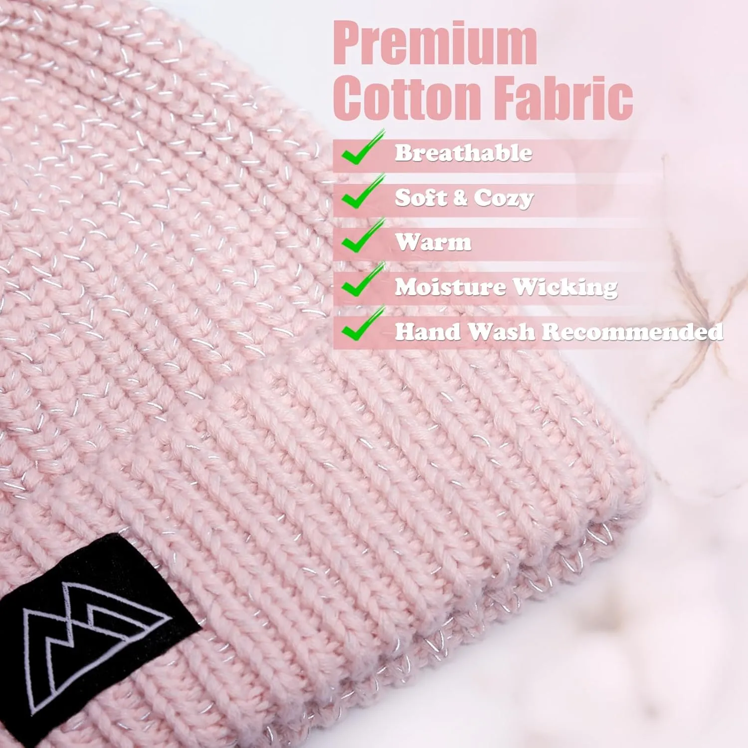 Baby Beanie Reflective Toddler Winter Hat Knitted Infant Beanies for Girls Boys Novelty Pom Pom Hats