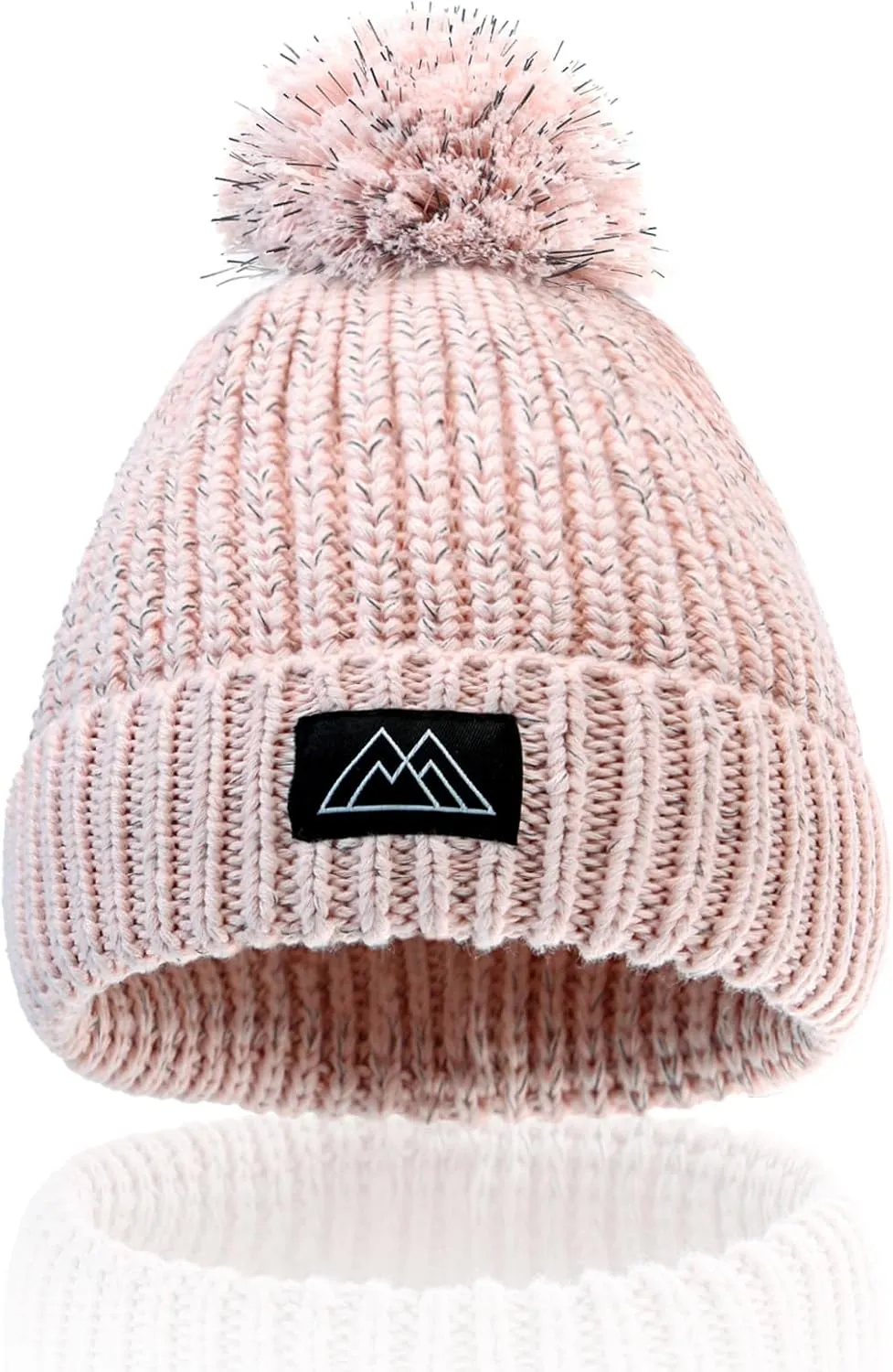Baby Beanie Reflective Toddler Winter Hat Knitted Infant Beanies for Girls Boys Novelty Pom Pom Hats
