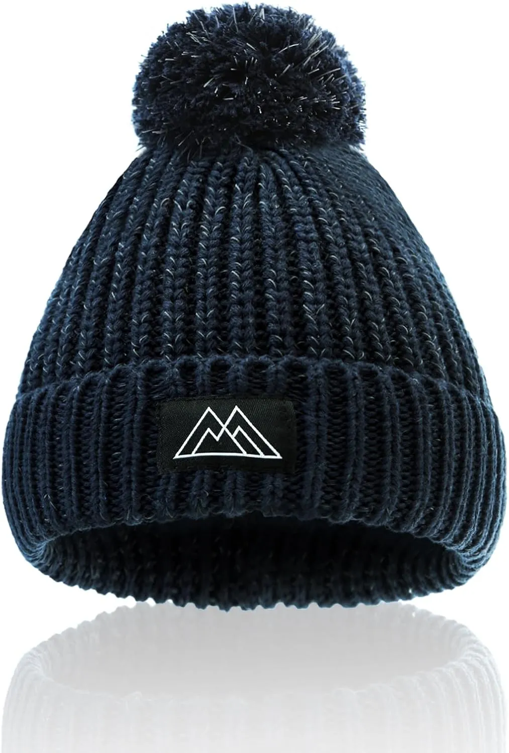 Baby Beanie Reflective Toddler Winter Hat Knitted Infant Beanies for Girls Boys Novelty Pom Pom Hats