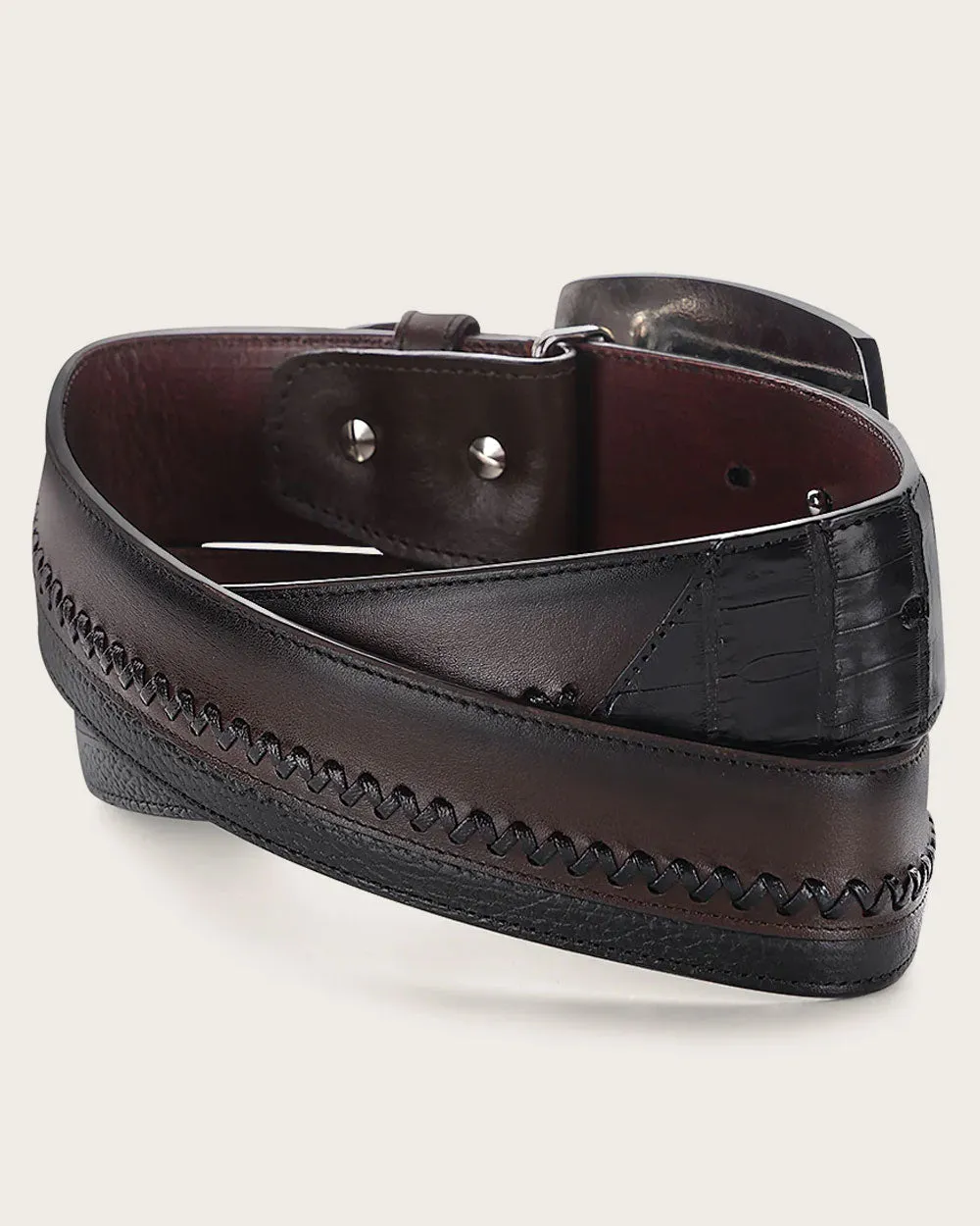 Black ultra exotic cowboy Belt