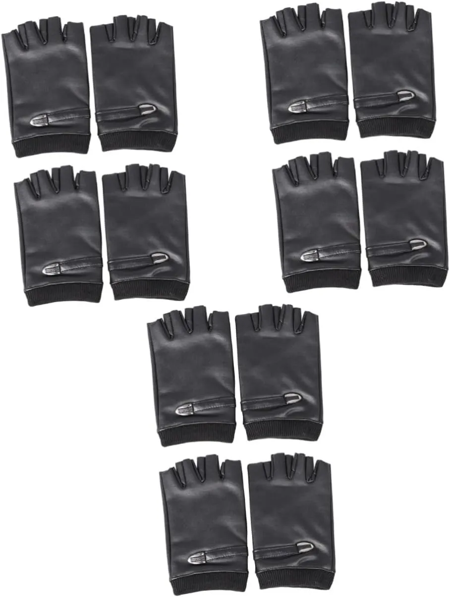 Breathable Pu Leather Half Finger Gloves for Winter Fishing and Cycling Comfortable Shockproof and Sweat