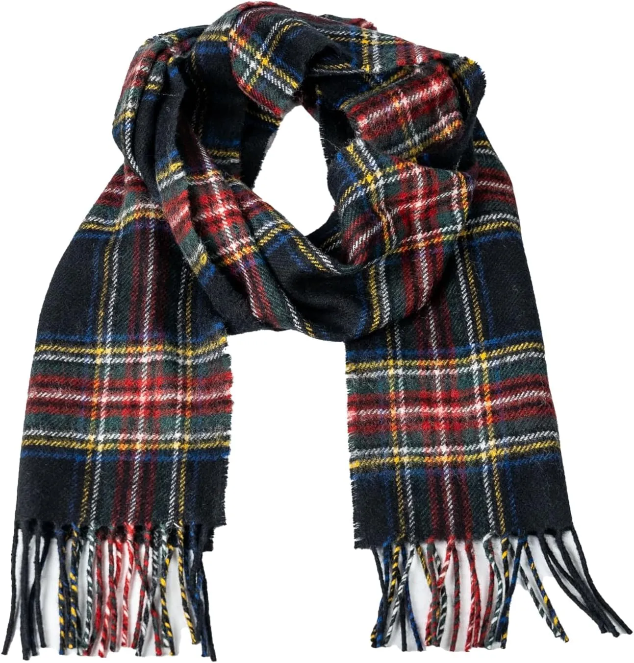 Briomhar Tartan Plaid Wool Scottish Scarf - 100% Lambswool Made in Scotland, Perfect Winter Scarf for Cold Weather