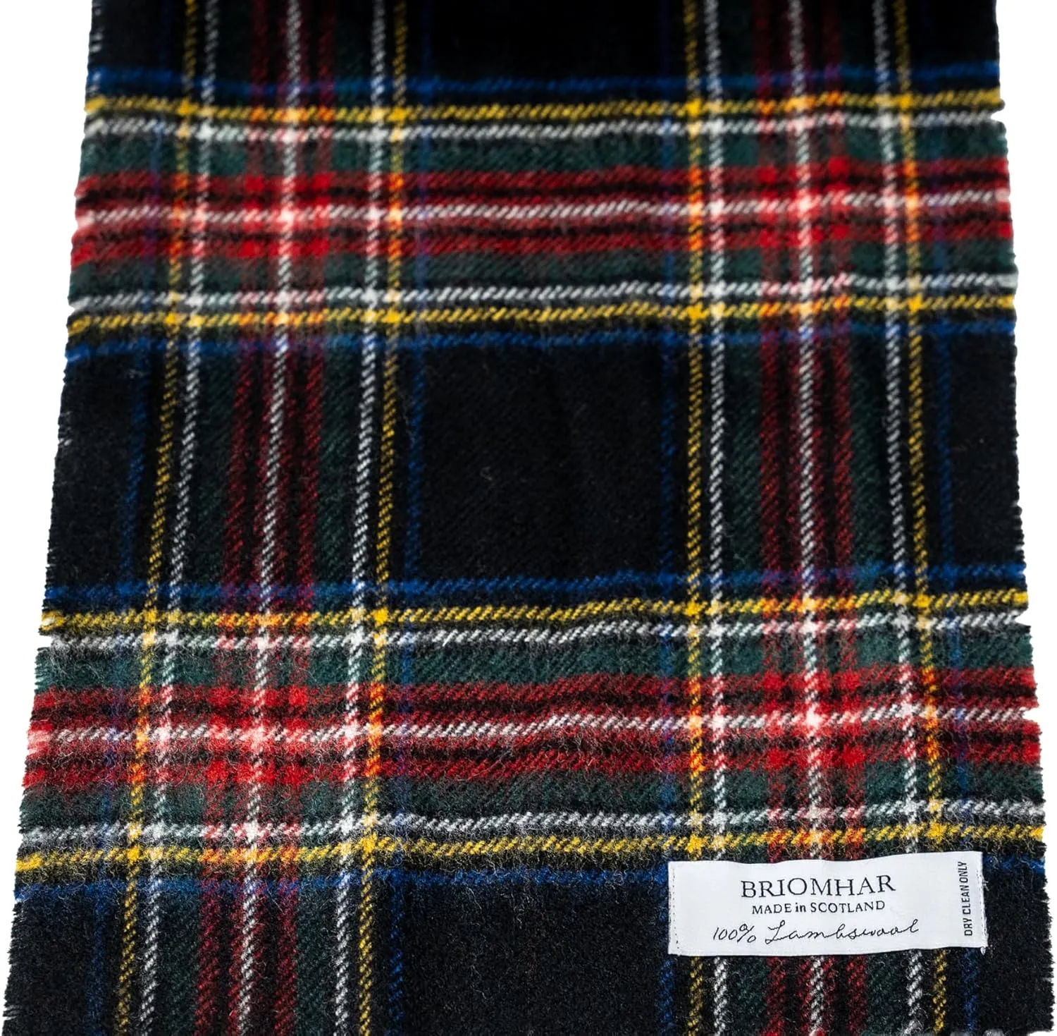 Briomhar Tartan Plaid Wool Scottish Scarf - 100% Lambswool Made in Scotland, Perfect Winter Scarf for Cold Weather
