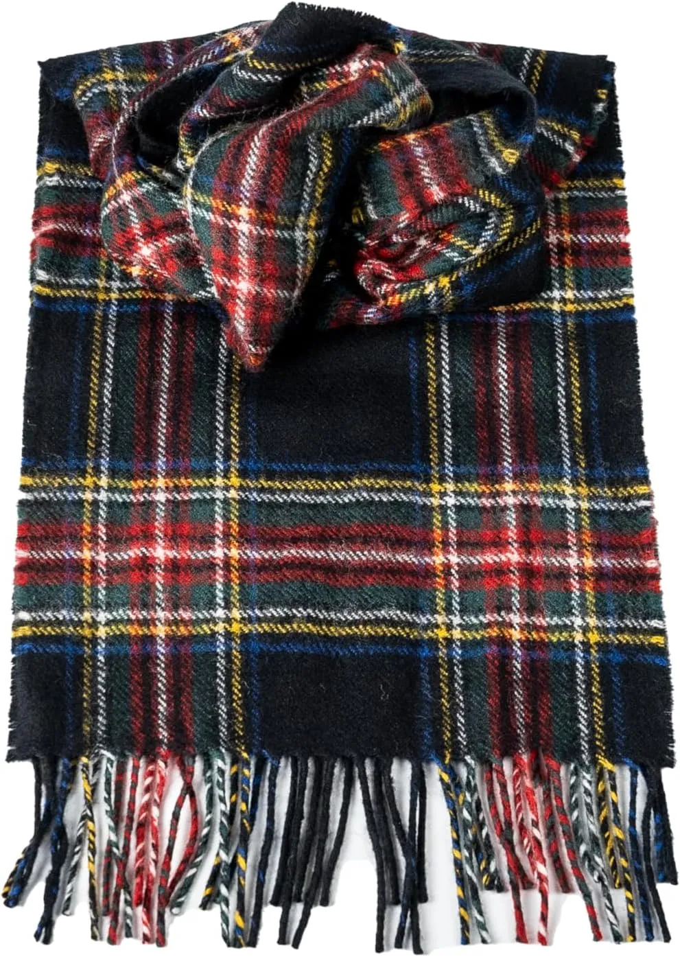 Briomhar Tartan Plaid Wool Scottish Scarf - 100% Lambswool Made in Scotland, Perfect Winter Scarf for Cold Weather