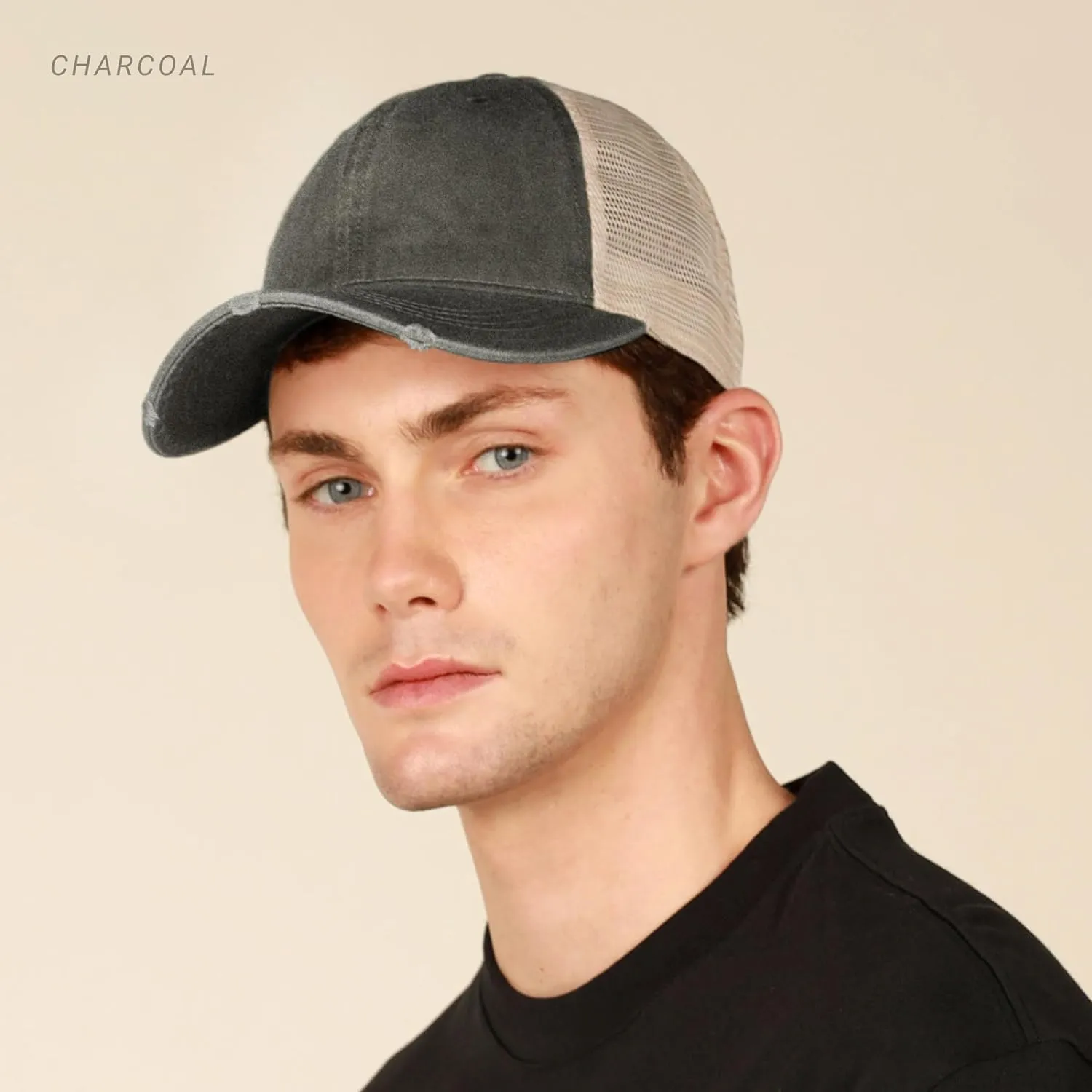 CHOK.LIDS Everyday Premium Washed Trucker Hat Unstructured Distressed Pigment Dyed Cap Adjustable Outdoor Headwear