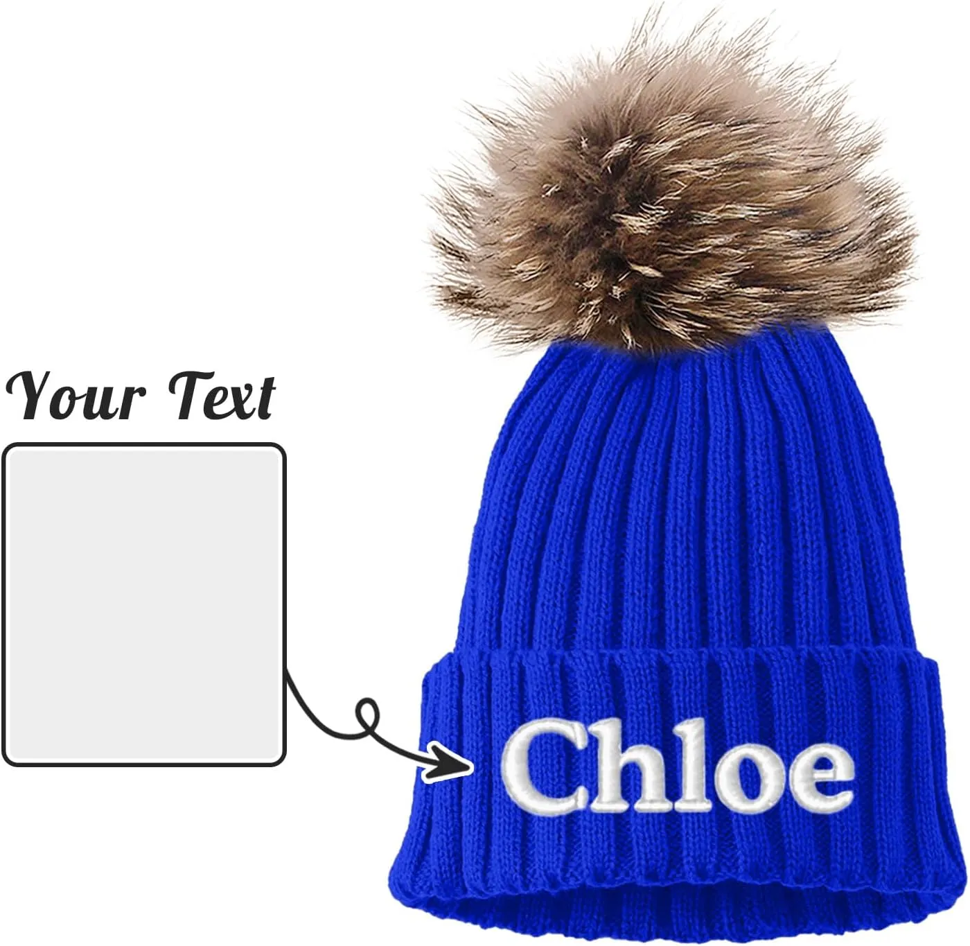 Custom Embroidered Name Winter Toddler Beanies for Boys Girls - Personalized Grey Baby Beanies for Kids Adults