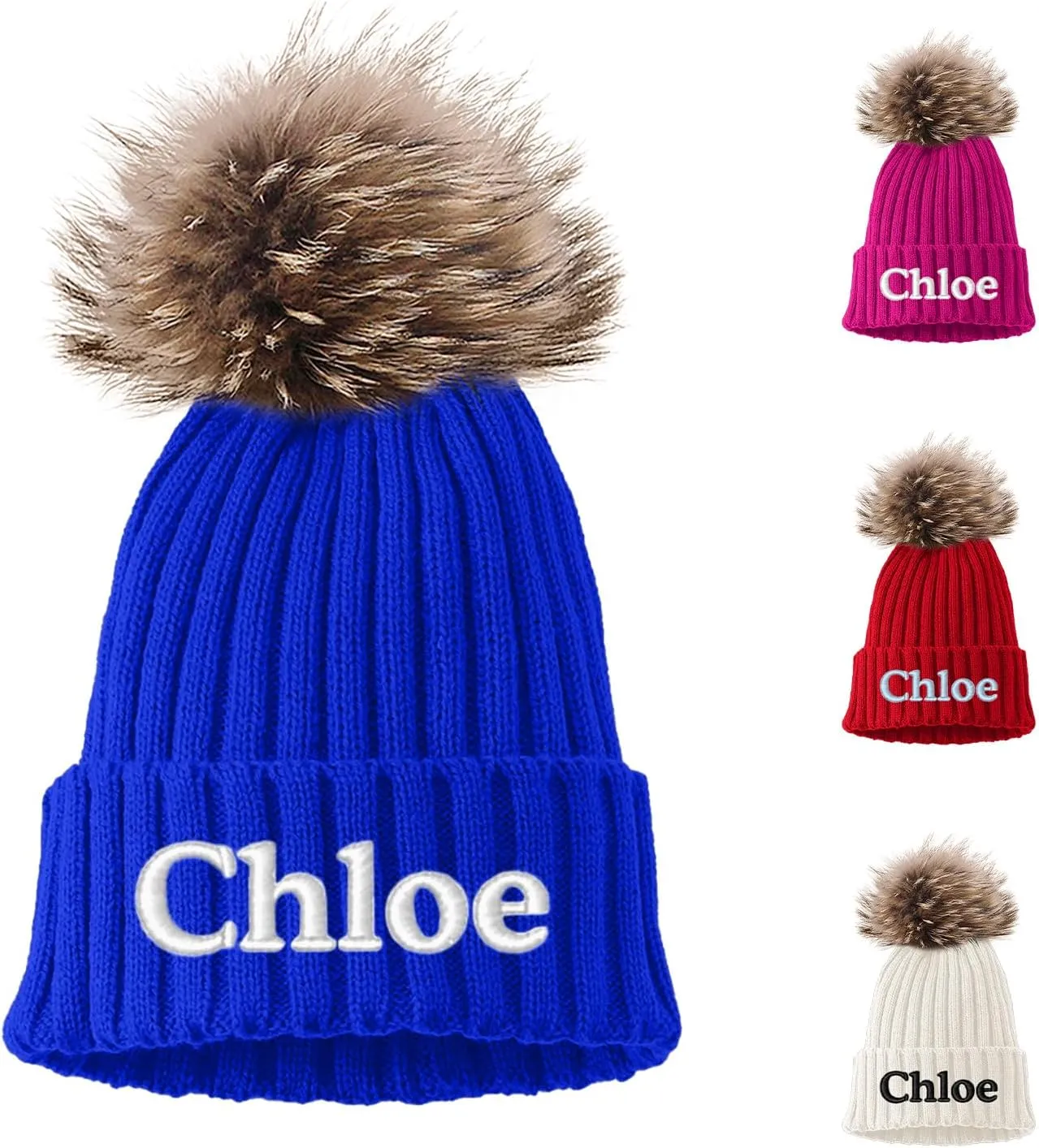 Custom Embroidered Name Winter Toddler Beanies for Boys Girls - Personalized Grey Baby Beanies for Kids Adults