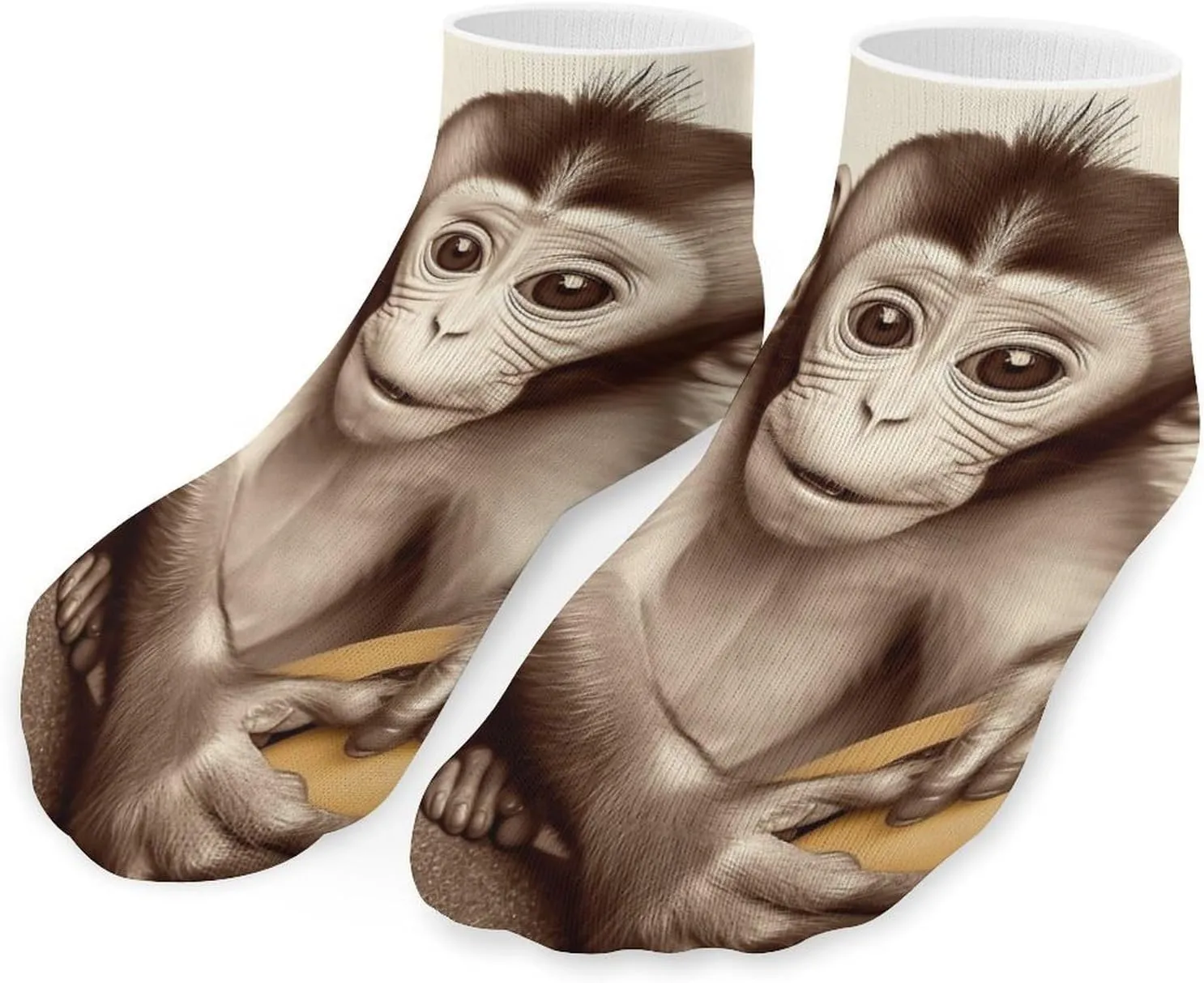Cute Monkey Socks Ankle Length Socks Casual Short Socks for Women Men Low Cut Sports Socks Running Socks No Show Socks Ankle Socks Athletic Socks Workout Socks