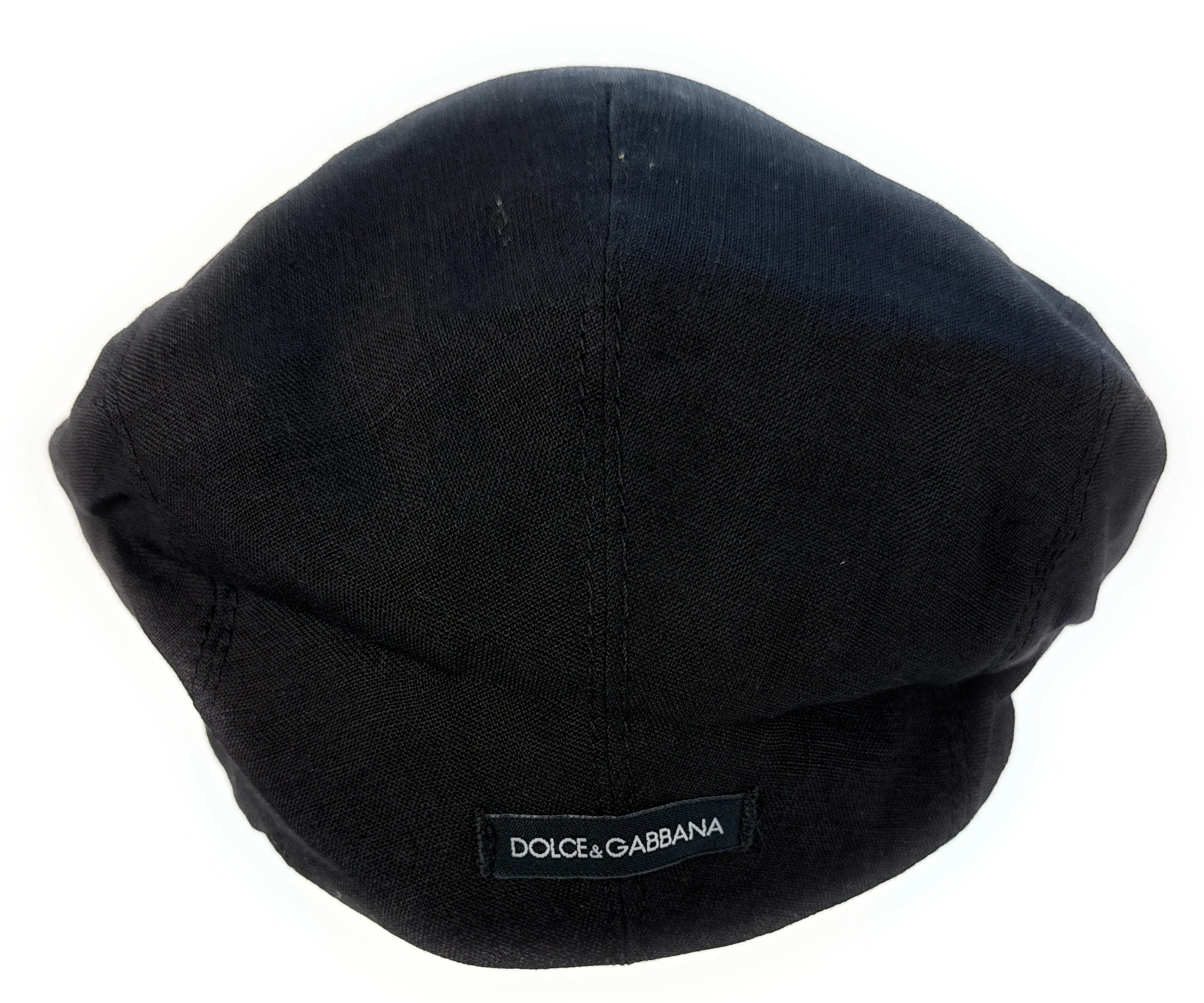 Dolce & Gabbana Men’s Black Textured Linen Flat Cap –  Luxury Headwear