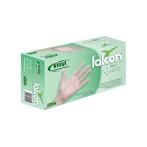 Falcon Vinyl Gloves - Clear Powder Free Medium (2 Packs x 100 Pieces)