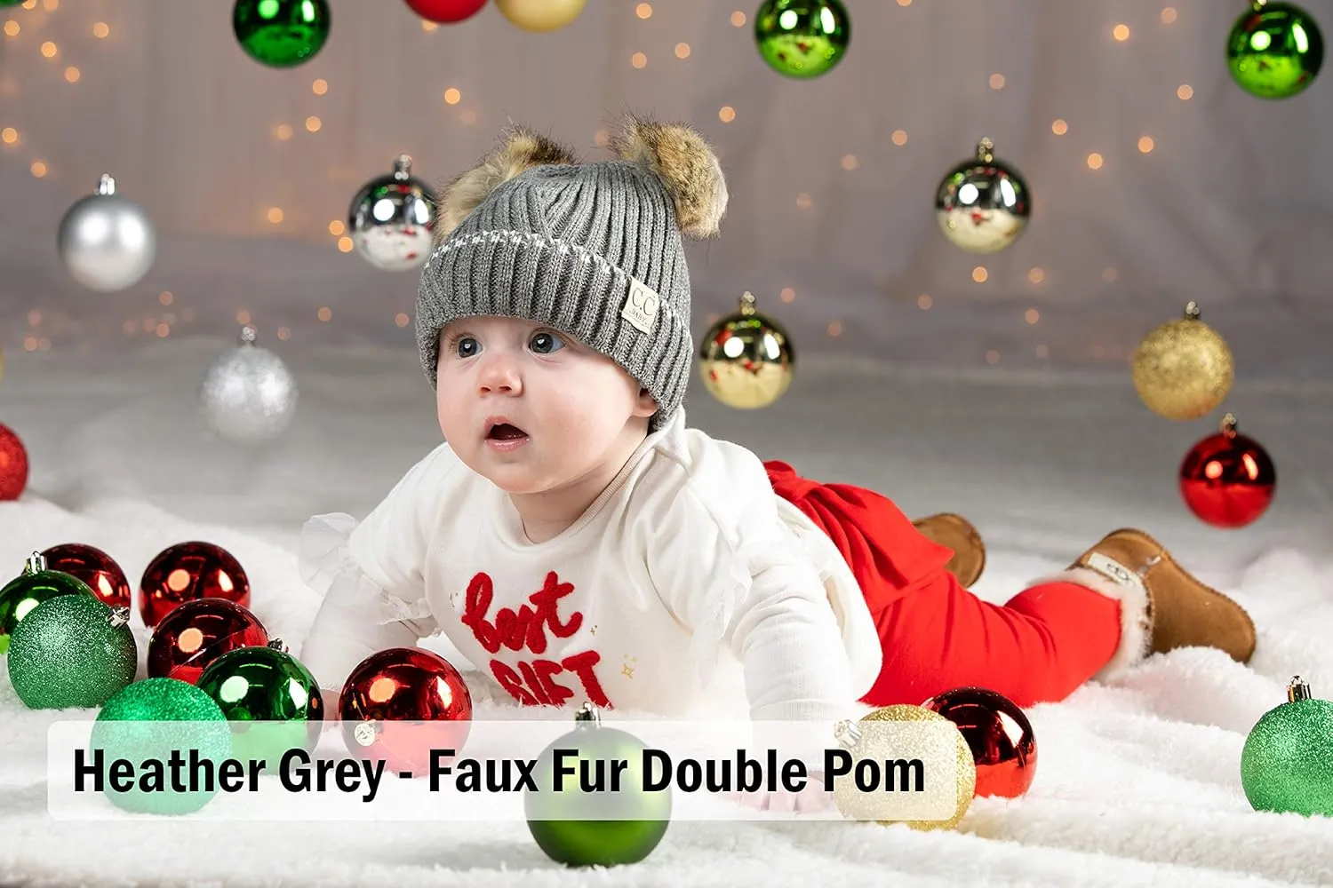 Funky Junque Baby Beanie Hat - Soft Knit Winter Cap with Double Pom Pom - Easter Pastels, Classic Solids, Value Packs