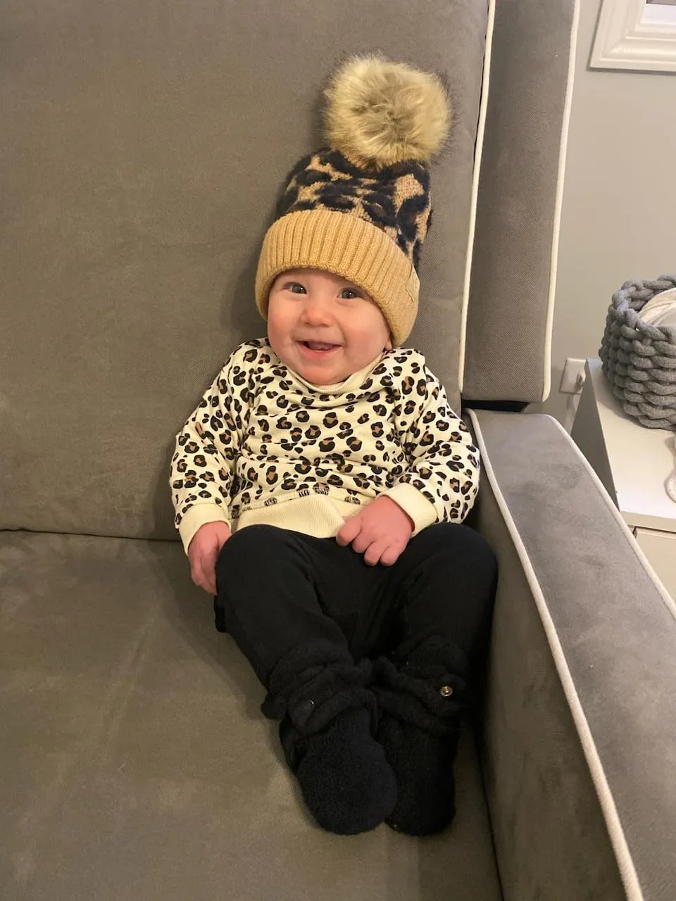 Funky Junque Exclusives Baby Infant Beanie Knit Warm Winter Pom Pom Skull Cap Hat