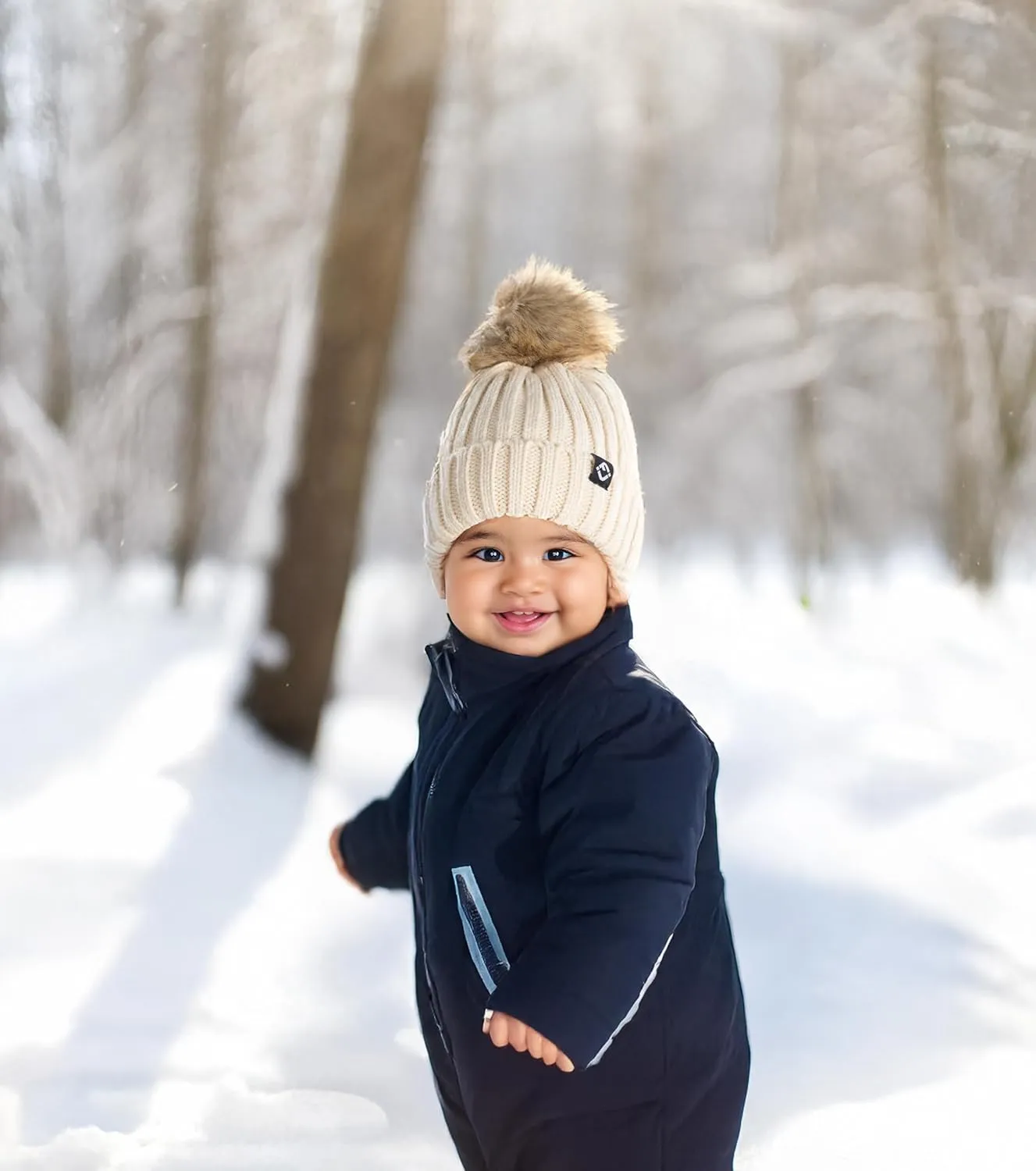 Funky Junque Newborn Cozy Knit Beanie Hat with Removable Pom - Baby Winter Essential - Solid Colors, Value Packs