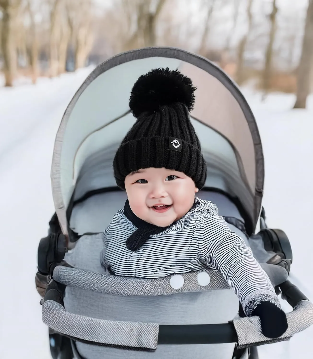 Funky Junque Newborn Cozy Knit Beanie Hat with Removable Pom - Baby Winter Essential - Solid Colors, Value Packs