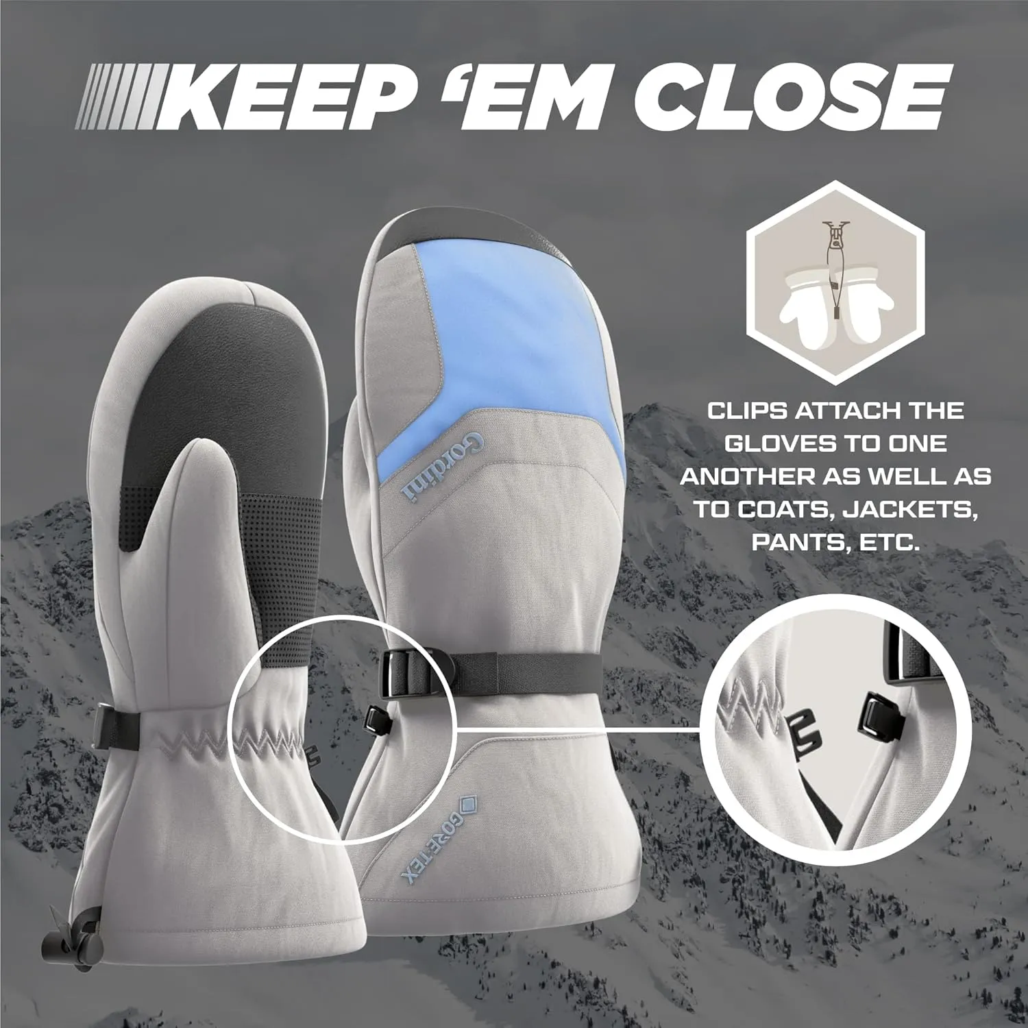Gordini Women's Ski Mittens Cold Weather Waterproof Gore-tex Insulated Gauntlet Snow