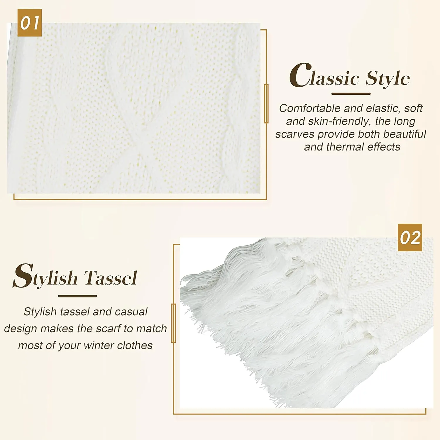 Hat Gloves Scarf Set for Women, Winter Beanie Warm Knit Pom Hat Touch Screen Glove Long Scarf 3pcs Winter Gift Set for Women