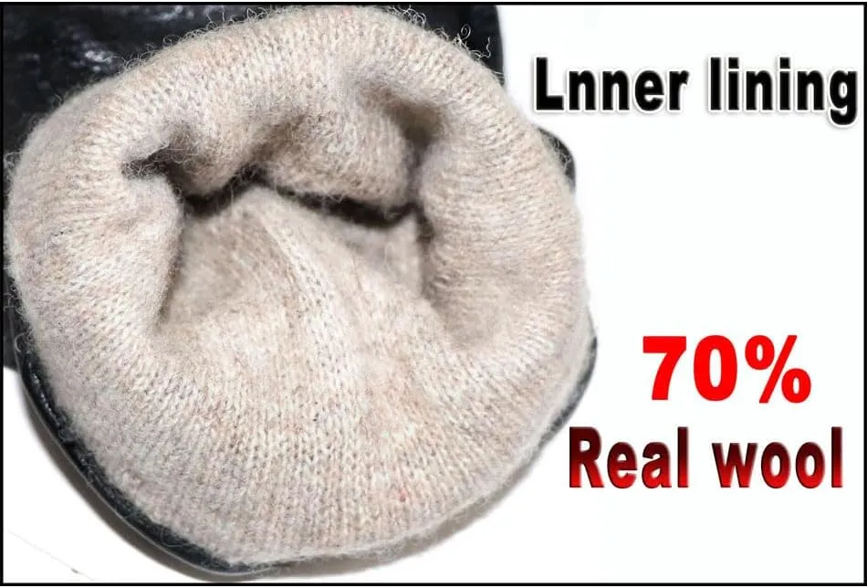 High-end Men's Leather Gloves Deer Skin Textured Goat Skin Gloves Thin Thick Autumn Winter Warmth Driving New
