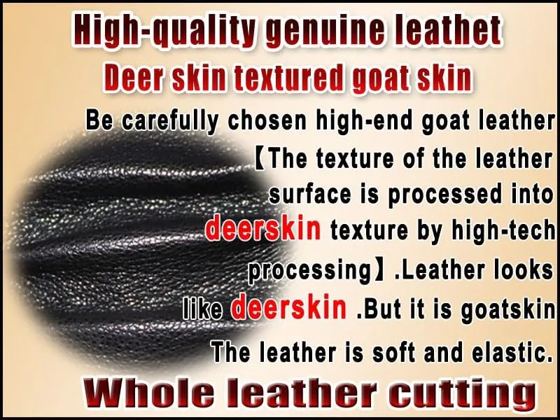 High-end Men's Leather Gloves Deer Skin Textured Goat Skin Gloves Thin Thick Autumn Winter Warmth Driving New