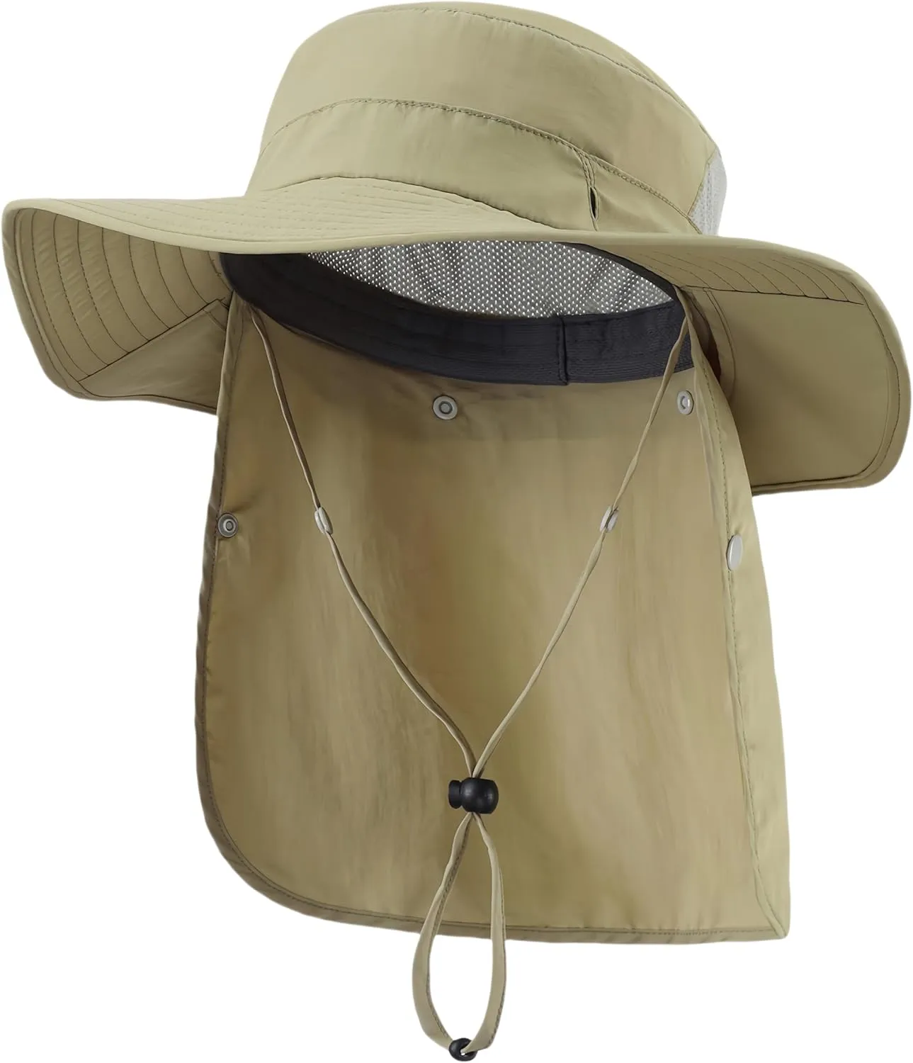 Home Prefer UPF 50  Sun Hats for Men Women Wide Brim Fishing Hat with Neck Flap Summer Safari UV Protection Bucket Hat