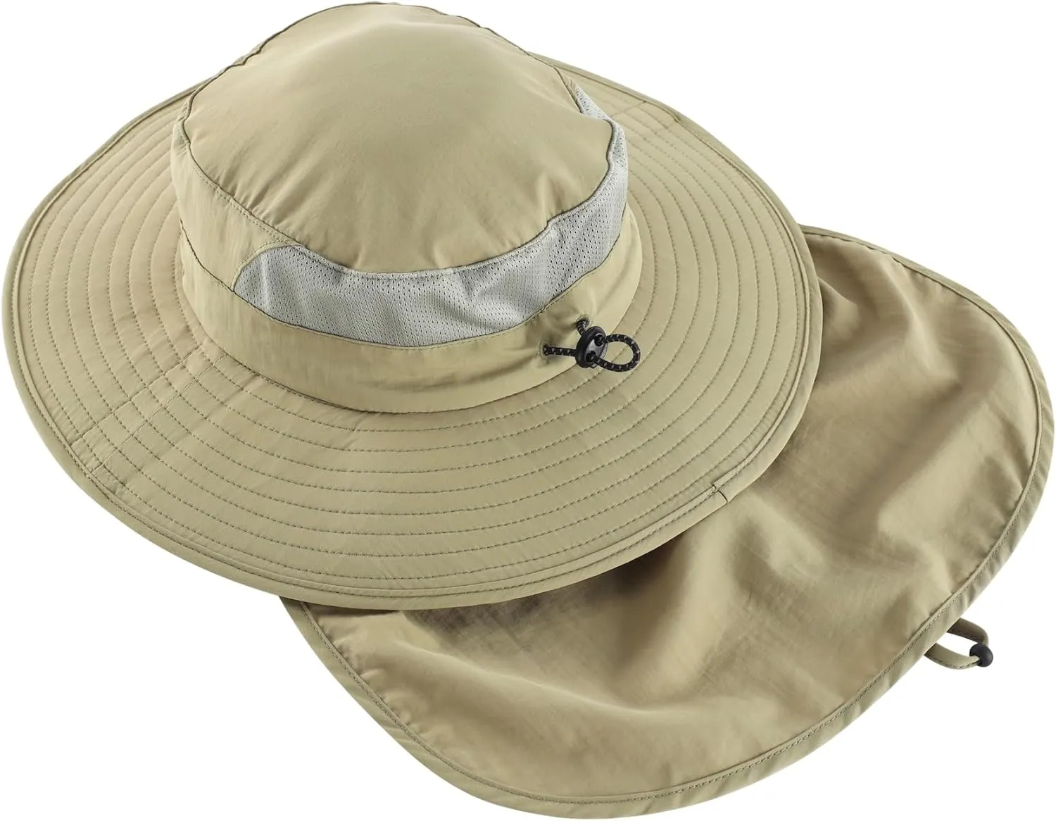 Home Prefer UPF 50  Sun Hats for Men Women Wide Brim Fishing Hat with Neck Flap Summer Safari UV Protection Bucket Hat