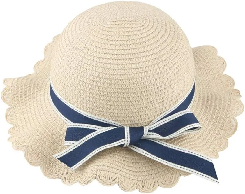 Kids Girls Floppy Straw Hat Sun Hat for Teens Summer Wide-Brim Beach-Cap UPF50  Foldable Fisherman Hat for 2-8 Years