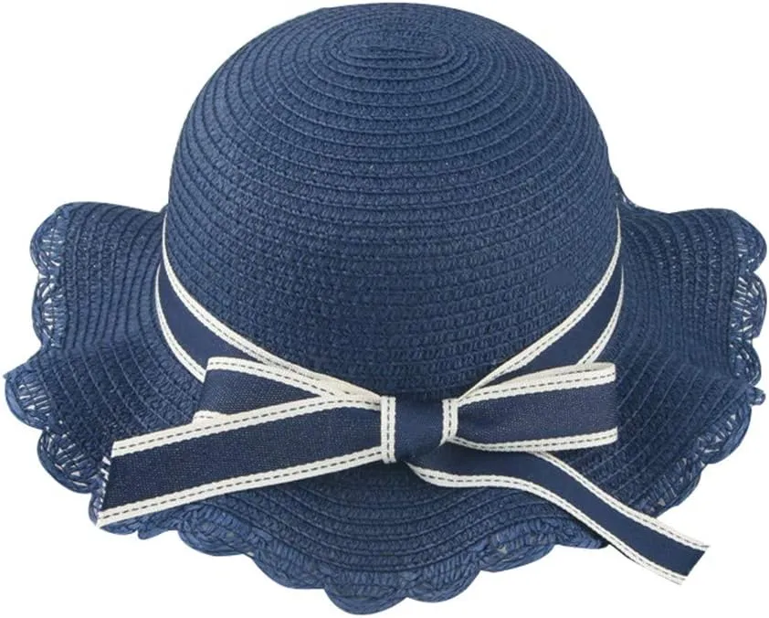 Kids Girls Floppy Straw Hat Sun Hat for Teens Summer Wide-Brim Beach-Cap UPF50  Foldable Fisherman Hat for 2-8 Years