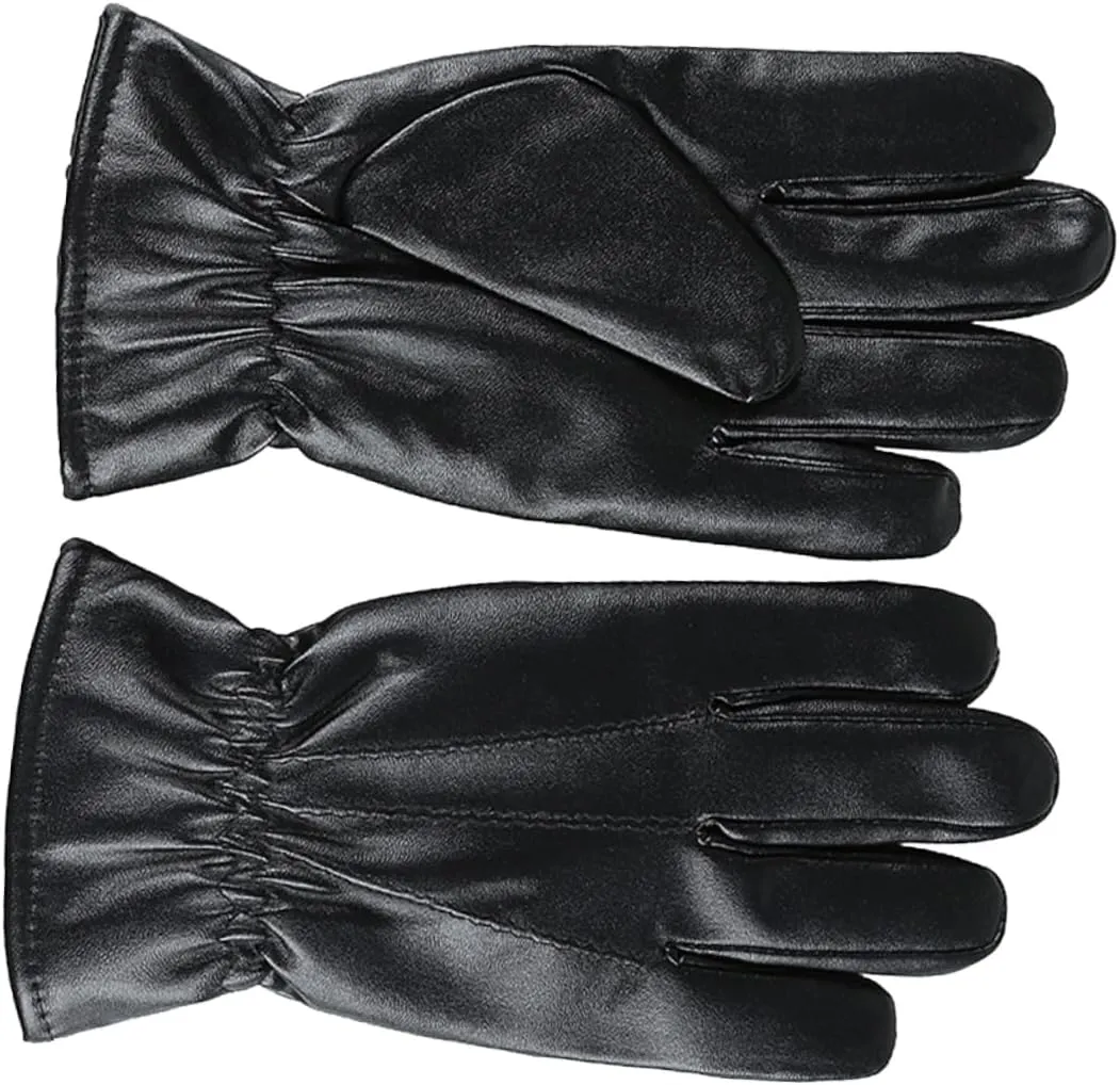 Men's Ski Gloves Anti-Static Pu Finger Gloves Thermal Winter for Cold Weather Outdoor Random Style