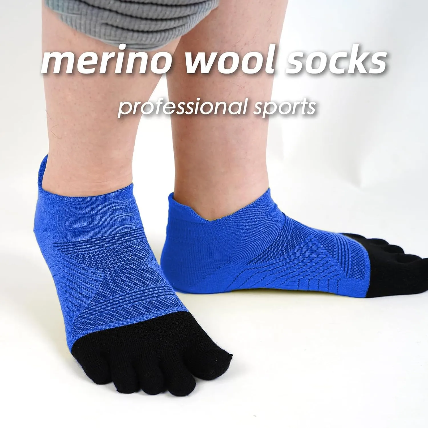 Outdoor men's and women's 50% Merino wool socks Sports finger socks Running socks three pairs