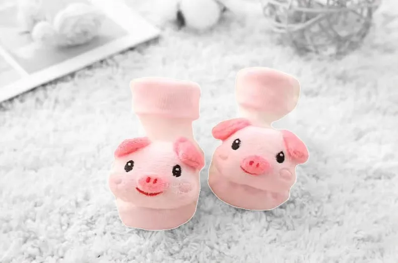 Piggy Baby Rattle Socks