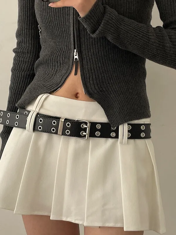 Punk decorative double-hole belt