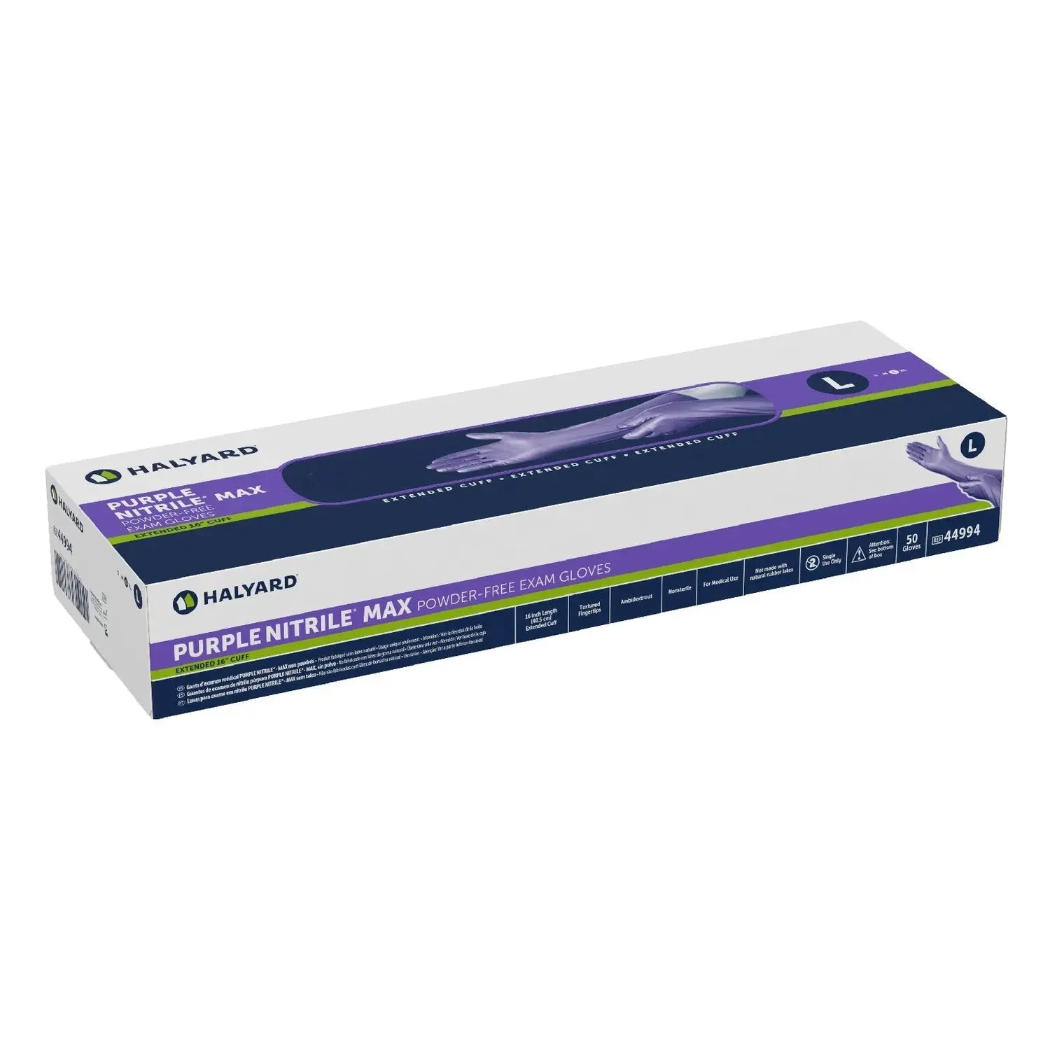 Purple Nitrile Max™ Extended Cuff Length Exam Glove, Large