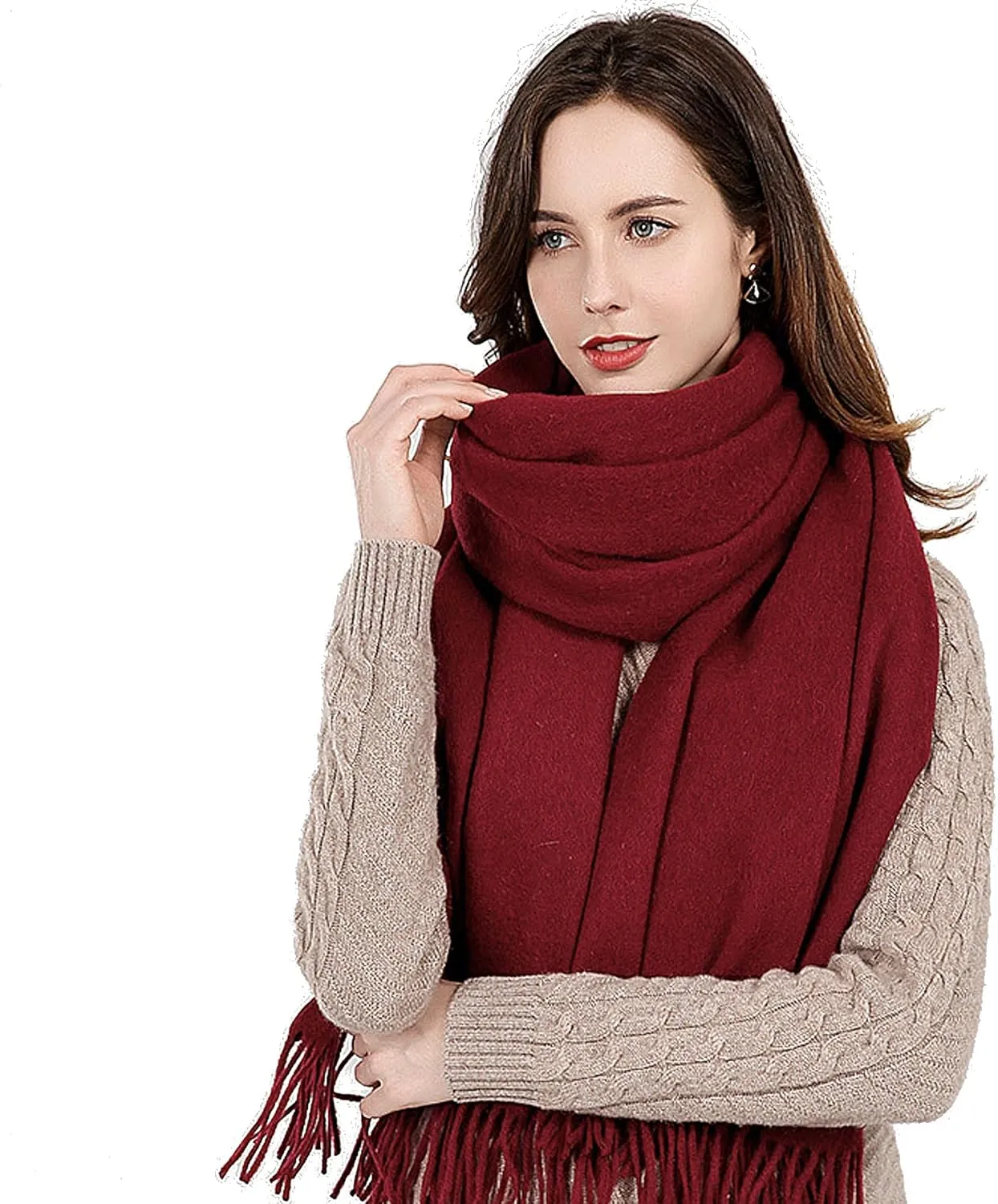 Roll Up Unisex Cashmere Soft Luxurious Cozy Long Winter Scarf Wrap Shawl Scarves Blanket