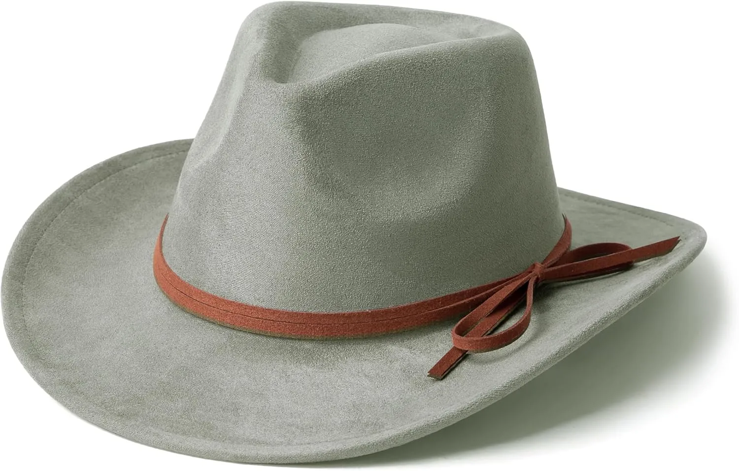 Suede Cowboy Hat for Women and Men Classic Western Cowboy Hats with Wide Brim