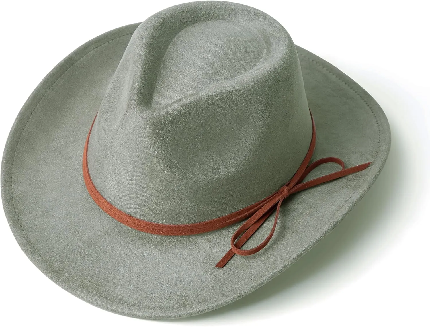 Suede Cowboy Hat for Women and Men Classic Western Cowboy Hats with Wide Brim