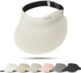Sukeen Wide Brim Sun Visor Hat for Women Men,UPF50  Seamless Sun Hats Foldable Ponytail Beach Hats for Daily Outdoor Sport
