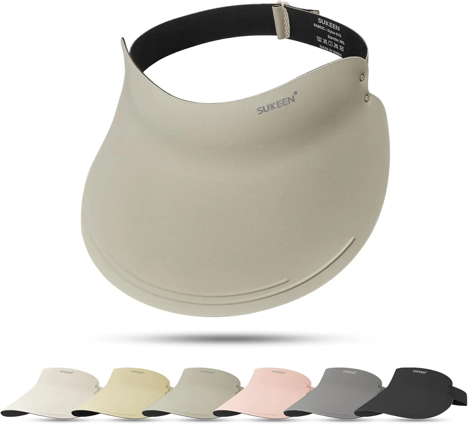 Sukeen Wide Brim Sun Visor Hat for Women Men,UPF50  Seamless Sun Hats Foldable Ponytail Beach Hats for Daily Outdoor Sport
