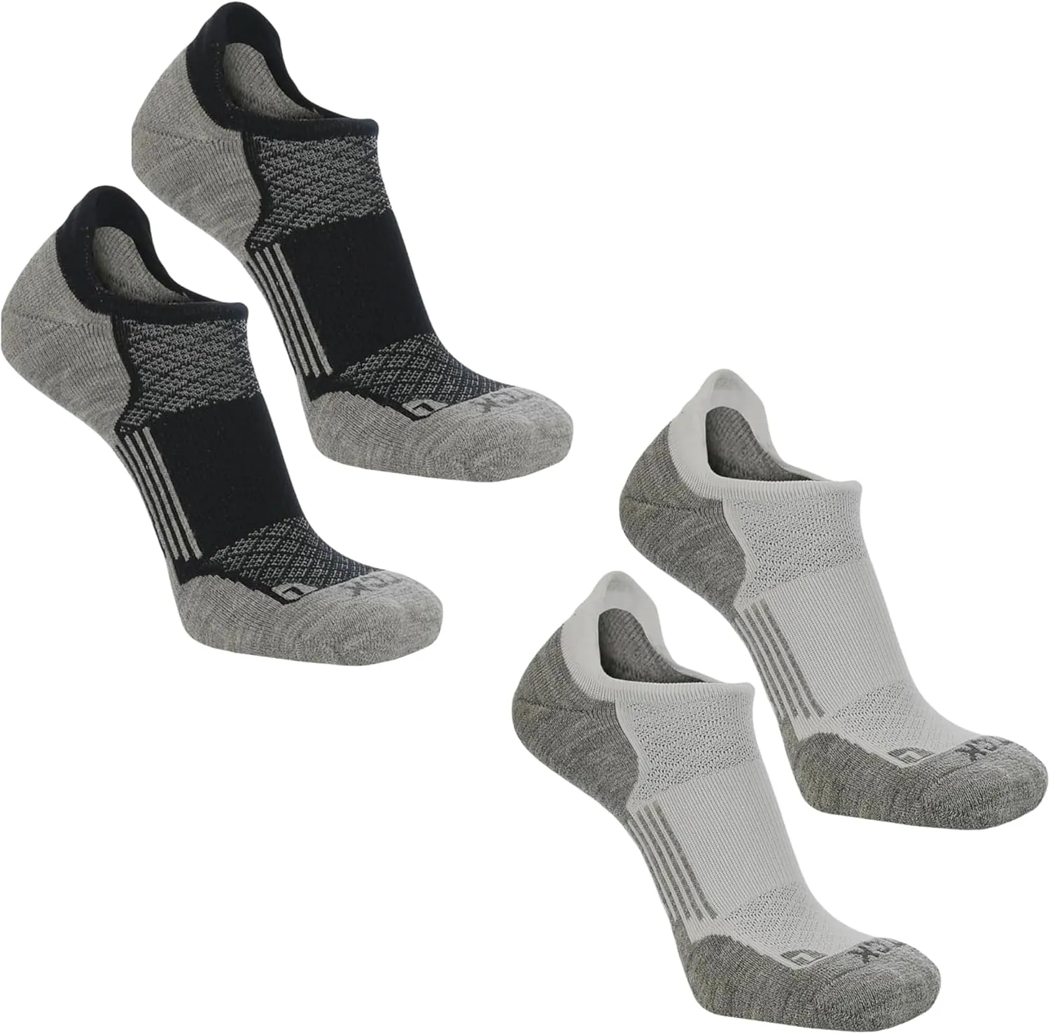 TCK No Show Socks Small 2-Pack (White & Black)  Mens & Womens Sock | Soft Cushioned, Moisture Wicking, Low Cut with Heel Tab | Secure Fit & Comfort