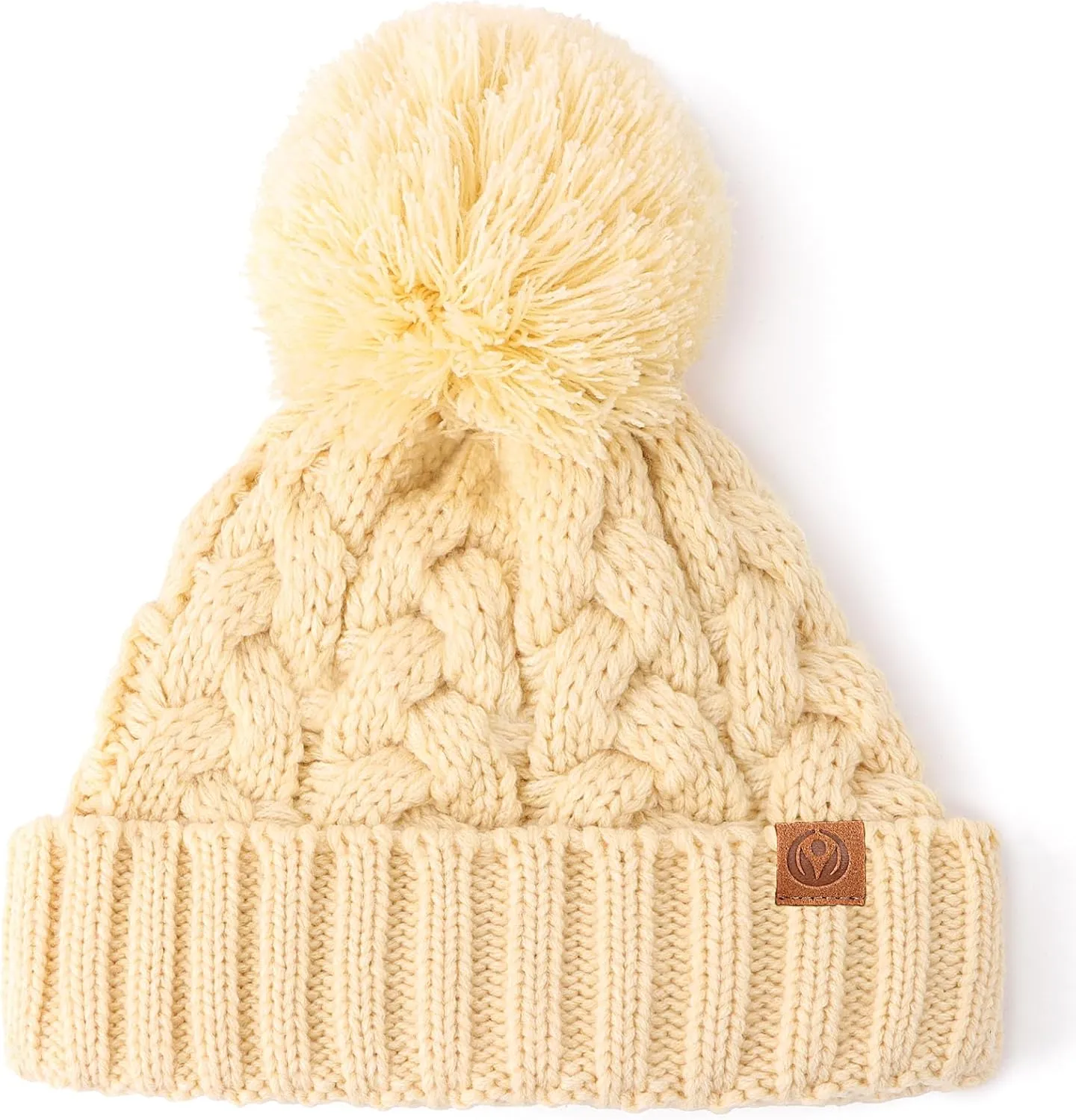 Toddler Winter Hat Toddler Pom Pom Beanie Kids Warm Lined Knit Hat Baby Winter Hats for Girls Boys 3M-8T