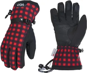 Vgo... 1Pair -5℃/23°F or Above Warm Ski Gloves for Women,Winter Snow Gloves,Outdoor Gloves,3M Thinsulate Waterproof Gloves TS2470FW(Red,L)