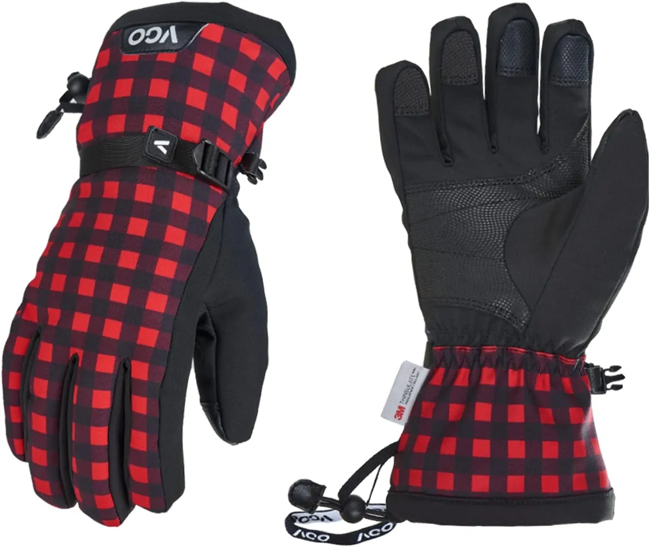 Vgo... 1Pair -5℃/23°F or Above Warm Ski Gloves for Women,Winter Snow Gloves,Outdoor Gloves,3M Thinsulate Waterproof Gloves TS2470FW(Red,L)