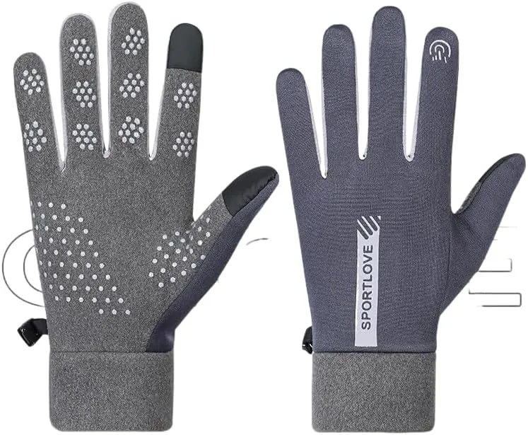 Winter Fleece Plus Fleece Thickened Touch Screen Windproof Gloves, Warm Cycling Gloves for Cold Weather, Driving, Biking, Running