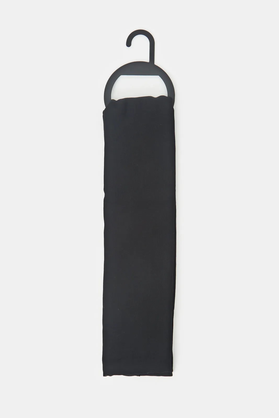 Women Black Jacquard Scarf
