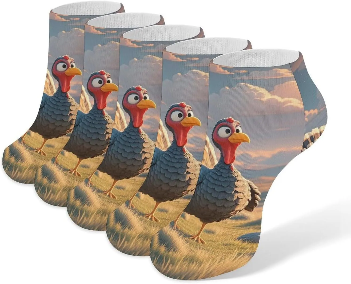 Women Socks Turkey Escape Plan Printed Christmas Socks Ankle Socks Athletic Socks Slipper Socks No Show Socks