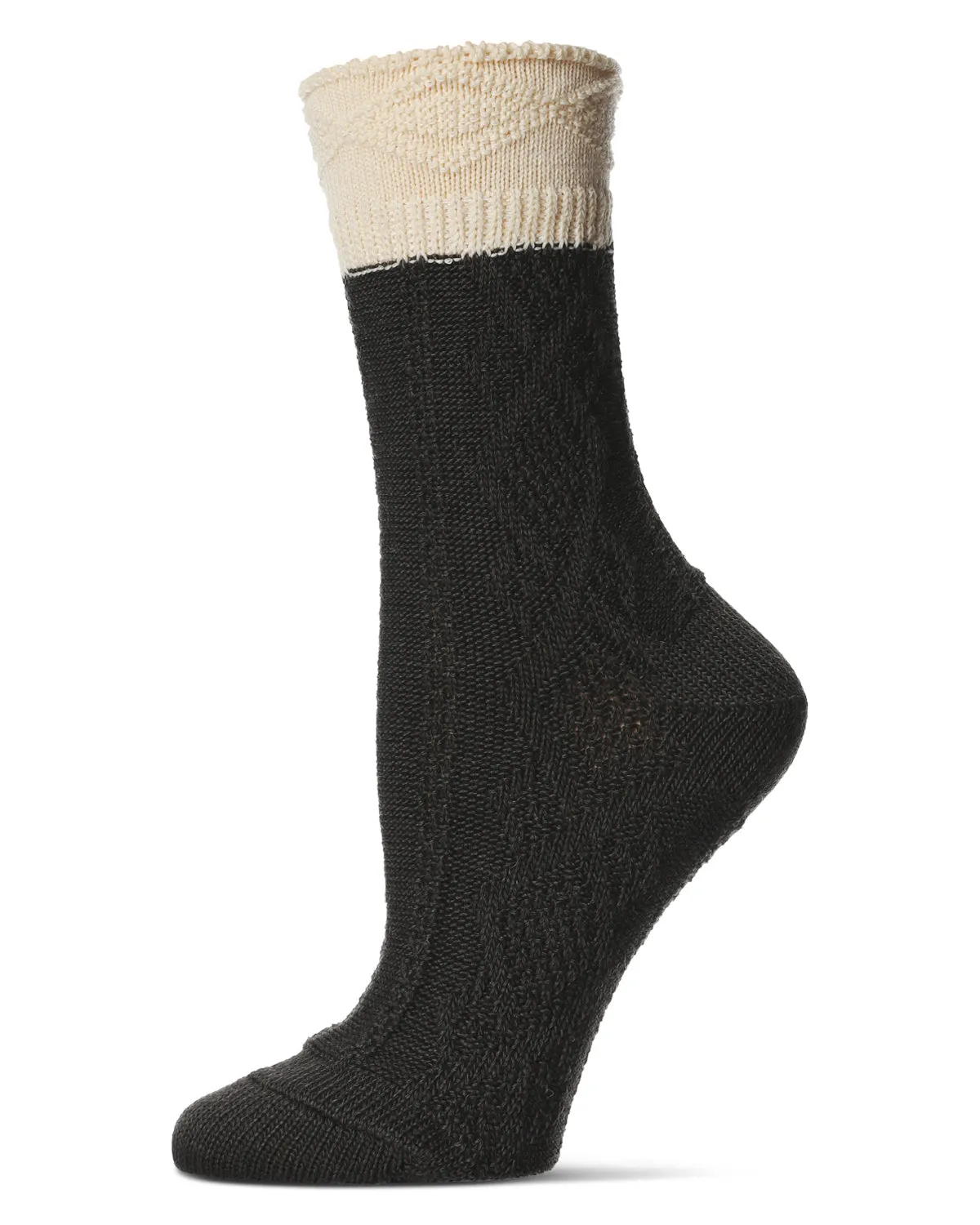 Women's Diamond Bits Soft-Fit Two-Tone Crew Sock